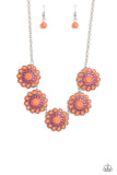 Floral Fervor - Orange Necklace