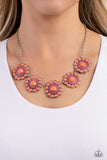 Floral Fervor - Orange Necklace
