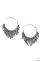 Tailored Tassel - Silver Hoop Earring