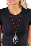 Hammered Hallmark - Red Necklace