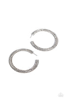 Scintillating Sass - White Hoop Earring