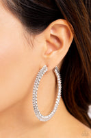 Scintillating Sass - White Hoop Earring