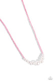 White Collar Whimsy - Pink Necklace