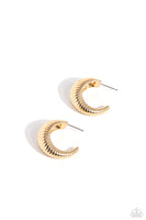 Textured Tenure - Gold Hoop Earring