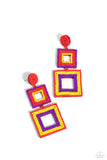 Seize the Squares - Red Post Earring