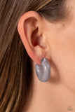 Acrylic Acclaim - Silver Hoop Earring