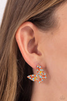 Tilted Takeoff - Orange Post Earring