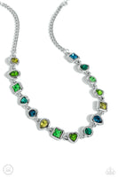 Abstract Admirer - Green Necklace