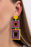Seize the Squares - Multi Post Earring