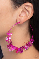 Shimmery Swarm - Pink Hoop Earring