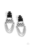 Dangling Art Deco - Black Post Earring