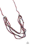 Candescent Cascade - Red Necklace