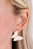 Butterfly Beholder - Gold Post Earring