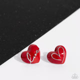 Glimmering Love - Red Post Earring