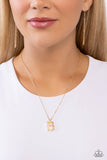 Leave Your Initials - Gold - B Initial Necklace