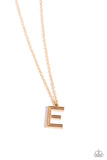 Leave Your Initials - Gold - E Initial Necklace