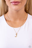Leave Your Initials - Gold - J Initial Necklace