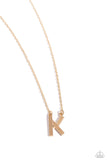 Leave Your Initials - Gold - K Initial Necklace