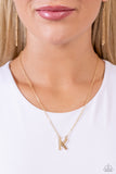 Leave Your Initials - Gold - K Initial Necklace