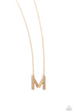 Leave Your Initials - Gold - M Initial Necklace