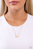 Leave Your Initials - Gold - M Initial Necklace
