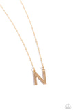 Leave Your Initials - Gold - N Initial Necklace