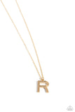Leave Your Initials - Gold - R Initial Necklace