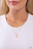 Leave Your Initials - Gold - R Initial Necklace