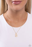 Leave Your Initials - Gold - S Initial Necklace