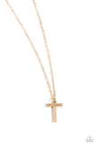 Leave Your Initials - Gold - T Initial Necklace