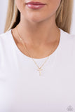 Leave Your Initials - Gold - T Initial Necklace