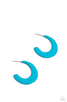 Fun-Loving Feature - Blue Hoop Earring