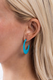 Fun-Loving Feature - Blue Hoop Earring