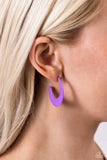 Fun-Loving Feature - Purple Hoop Earring