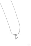 Seize the Initial - Silver Initial Necklace - V