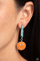 Personable Pizzazz - Orange Hoop Earring