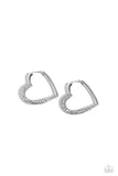 Be Mine, Valentine? - White Hinge Hoop Earring