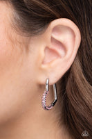 Be Mine, Valentine? - Pink Hinge Hoop Earring