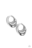 Oval Official - Silver Hinge Hoop Earring