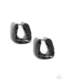 Asymmetric Advocate - Black Hinge Hoop Earring
