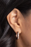 Streamlined Status - Rose Gold Hinge Hoop Earring