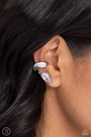 Twisting Teardrop - White Cuff Earring