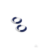 Pivoting Paint - Blue Hinge Hoop Earring