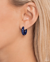 Pivoting Paint - Blue Hinge Hoop Earring