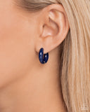 Pivoting Paint - Blue Hinge Hoop Earring