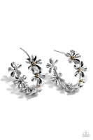 Floral Flamenco - Silver Hoop Earring