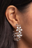 Floral Flamenco - Silver Hoop Earring