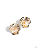 Oyster Opulence - Gold Post Earring