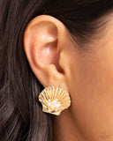 Oyster Opulence - Gold Post Earring