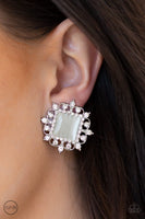 Get Rich Quick - White Clip-on Earring